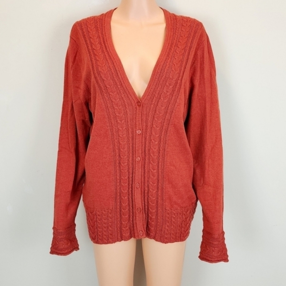 Croft & Barrow long sleeve button down cardigan sweater Size XL